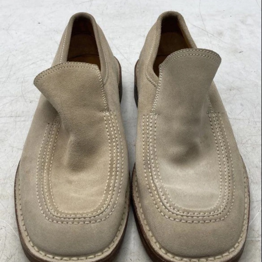 Dolce & Gabbana Mens Beige Suede Moc Toe Slip On Loafer Shoes Size 10 w/COA